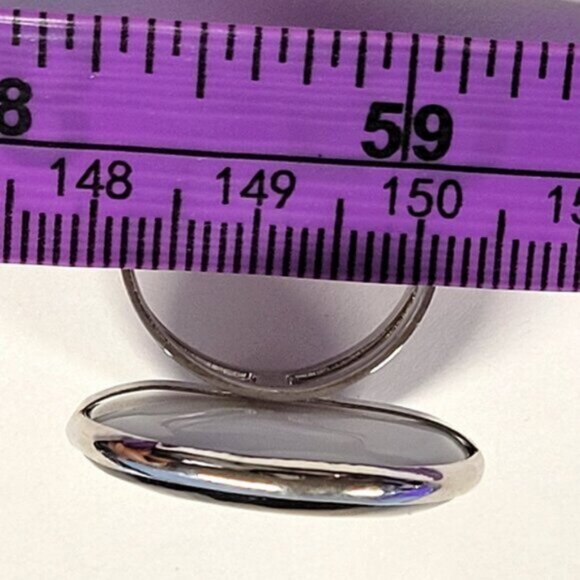 Natural Mother of Pearl Ring, Handmade Ring with Adjustable Band - Picture 11 of 15